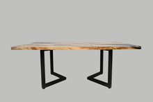 Load image into Gallery viewer, Black Resin Epoxy Rectangular Dining Table
