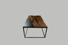 Load image into Gallery viewer, Black Epoxy Resin Walnut Coffee Table Custom Contemporary Coffee Table