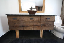 Load image into Gallery viewer, Reclaimed Pine Vanity | Rustic Floating Reclaimed Pine Bathroom Vanity