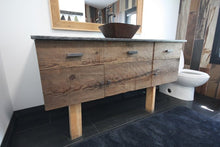 Load image into Gallery viewer, Reclaimed Pine Vanity | Rustic Floating Reclaimed Pine Bathroom Vanity