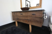 Load image into Gallery viewer, Reclaimed Pine Vanity | Rustic Floating Reclaimed Pine Bathroom Vanity