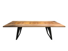Load image into Gallery viewer, Gianni Dining Table | Contemporary Large Walnut + Black Metal Table