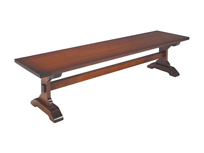 Brentwood Bench | Country Farmhouse Wooden Pedestal Dining Benches
