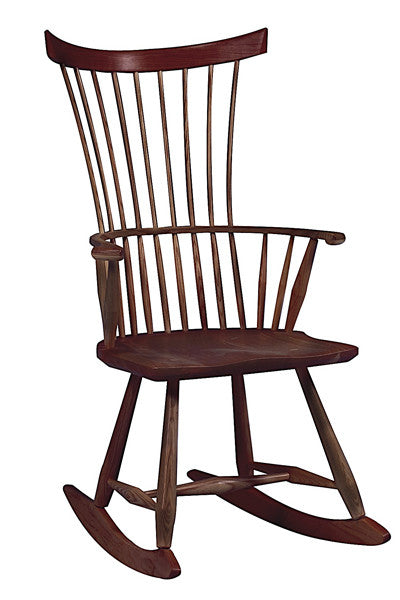 Comb Back Rocker | Solid Wood Contemporary Fan Back Rocking Chair