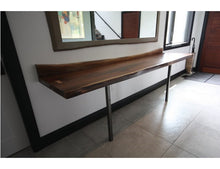 Load image into Gallery viewer, Walnut Live Edge Front Table | Rustic Live Edge Front Hall Table

