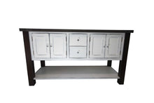 Load image into Gallery viewer, Kahshe Lake Vanity | White + Grey Solid Wood Rustic Cottage Vanity