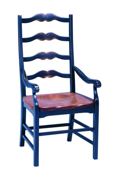 Ladder Back Arm Chair With A Pine Seat