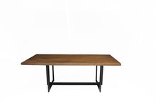 Load image into Gallery viewer, Contemporary Metal and Walnut Rectangular Dining Table
