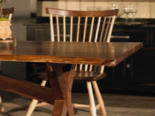 Load image into Gallery viewer, Solid Walnut Live Edge Sawbuck Table | Live Edge X- Base Table