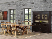 Load image into Gallery viewer, Solid Walnut Live Edge Sawbuck Table | Live Edge X- Base Table