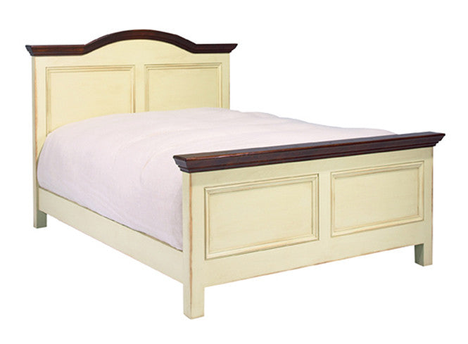 Magnolia Bed | Solid Wood Double Panel Arched Queen Country Bedframe