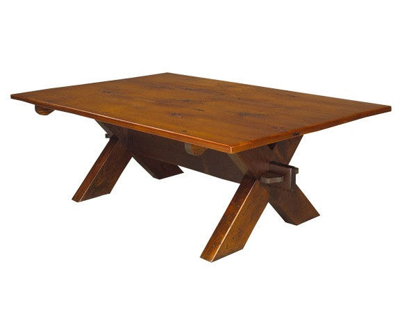 Sawbuck Coffee Table | Country X-Base Solid Wood Coffee Table