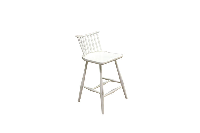 Rod Back Bar Chair | Contemporary Solid Wood White Windsor Bar Chair