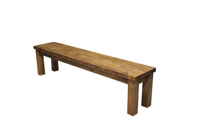 Rough Sawn Pine Dining Bench | Rustic Chic Solid Wood Kitchen Bench