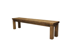 Load image into Gallery viewer, Rough Sawn Pine Dining Bench | Rustic Chic Solid Wood Kitchen Bench
