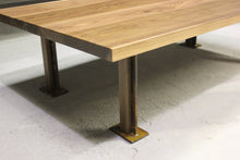 Load image into Gallery viewer, Gianni Rectangular Coffee Table | Rustic Metal + Walnut Large Table
