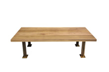 Load image into Gallery viewer, Gianni Rectangular Coffee Table | Rustic Metal + Walnut Large Table