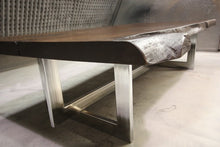 Load image into Gallery viewer, The Ledbury Coffee Table | Rustic Metal + Wood Live Edge Coffee Table