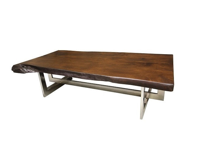 The Ledbury Coffee Table | Rustic Metal + Wood Live Edge Coffee Table