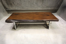 Load image into Gallery viewer, The Ledbury Coffee Table | Rustic Metal + Wood Live Edge Coffee Table
