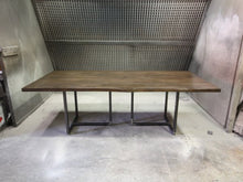 Load image into Gallery viewer, Woburn Table | Contemporary Live Edge Slab + Metal Base Dining Table