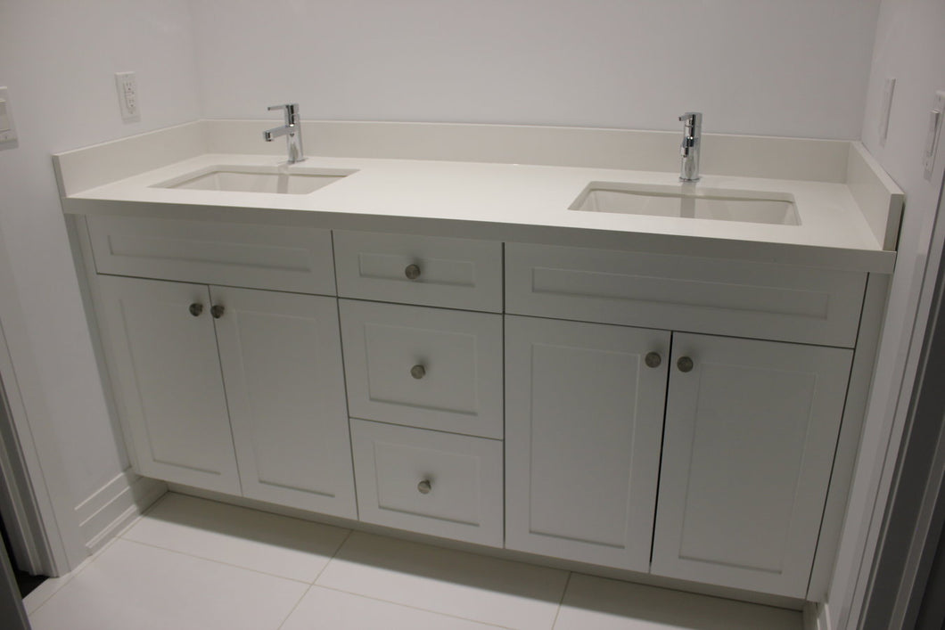 Riverview Double Vanity | Double Sink Contemporary Shaker White Vanity