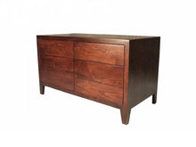 Load image into Gallery viewer, The Roselawn Dresser | Walnut Contemporary 6 Drawer Bedroom Dresser
