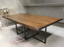 Load image into Gallery viewer, Woburn Table | Contemporary Live Edge Slab + Metal Base Dining Table