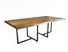 Load image into Gallery viewer, Woburn Table | Contemporary Live Edge Slab + Metal Base Dining Table