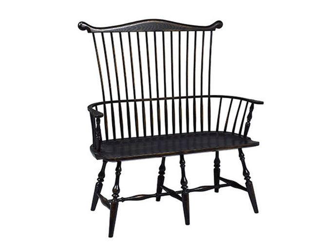 Traditional Comb Back Settee | Farmhouse + Country Wood Windsor Settee