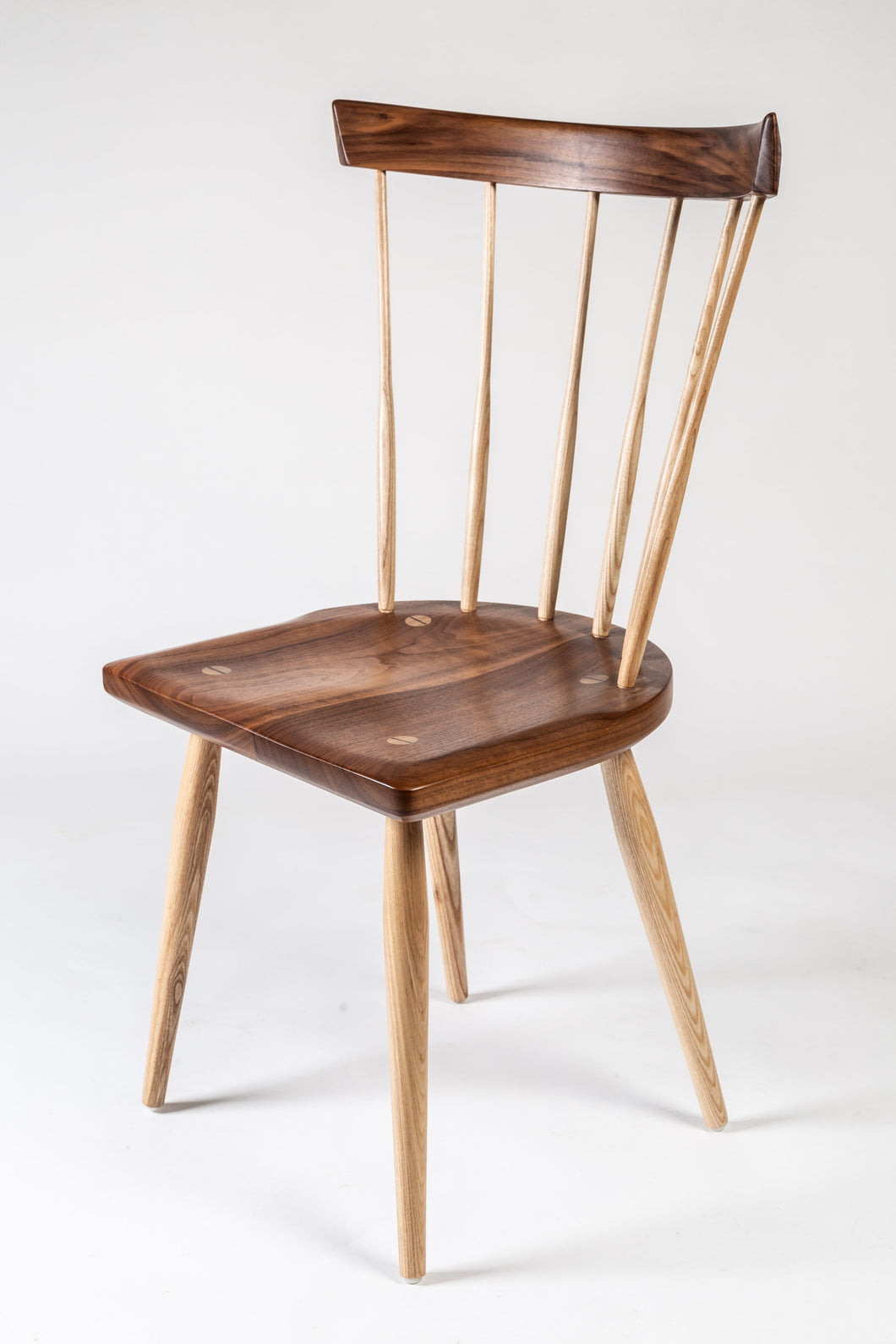Modern Walnut Fan Back Dining Chair