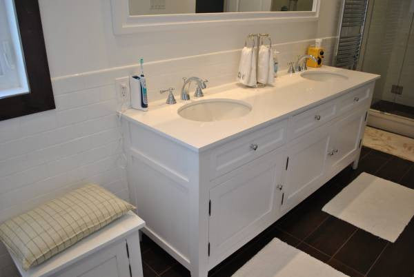 White Vanity | Solid Wood Traditional Double Sink Vanity With Storage