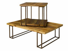 Load image into Gallery viewer, Reclaimed Pine Side Table | Rustic Solid Wood + Metal Side Table