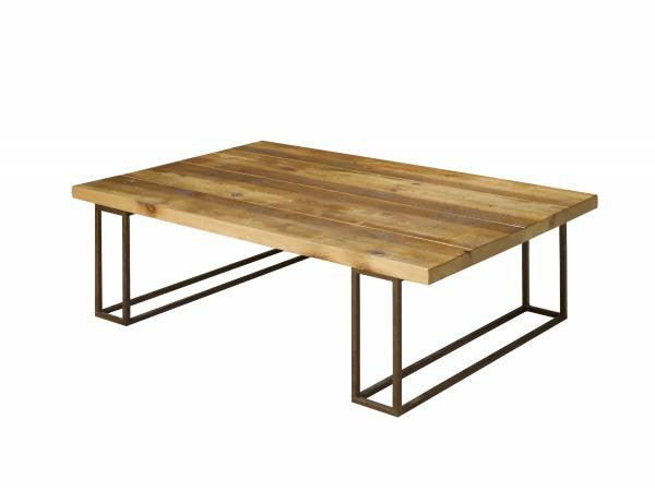 Reclaimed Pine Steel Coffee Table | Industrial Metal Wood Coffee Table