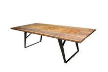 Load image into Gallery viewer, Gianni Dining Table | Contemporary Large Walnut + Black Metal Table
