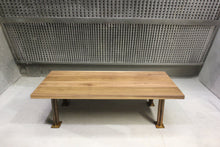 Load image into Gallery viewer, Gianni Rectangular Coffee Table | Rustic Metal + Walnut Large Table
