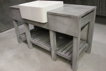 Load image into Gallery viewer, Grey Wash Farmhouse Vanity | Solid Wood Rustic Bathroom Vanities
