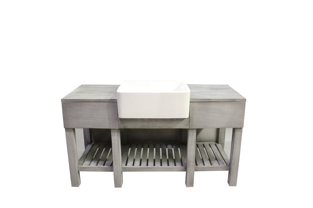 Grey Wash Farmhouse Vanity | Solid Wood Rustic Bathroom Vanities