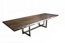 Load image into Gallery viewer, Linear Live Edge Rectangular Table | Linear Metal Base Live Edge Maple
