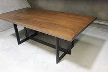 Load image into Gallery viewer, Contemporary Metal and Walnut Rectangular Dining Table
