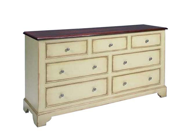 Magnolia Dresser | Solid Wood 7 Drawer Country Lowboy Bedroom Dresser