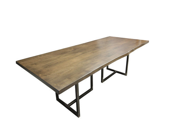 Woburn Table | Contemporary Live Edge Slab + Metal Base Dining Table