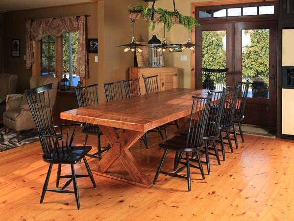 Reclaimed Sawbuck Table | X Base Rectangular Rustic Chic Dining Table