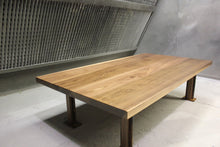 Load image into Gallery viewer, Gianni Rectangular Coffee Table | Rustic Metal + Walnut Large Table
