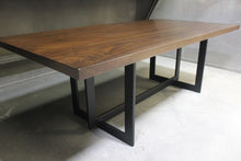 Load image into Gallery viewer, Contemporary Metal and Walnut Rectangular Dining Table
