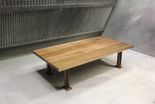 Load image into Gallery viewer, Gianni Rectangular Coffee Table | Rustic Metal + Walnut Large Table

