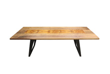 Load image into Gallery viewer, Gianni Dining Table | Contemporary Large Walnut + Black Metal Table
