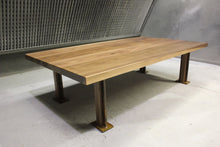 Load image into Gallery viewer, Gianni Rectangular Coffee Table | Rustic Metal + Walnut Large Table
