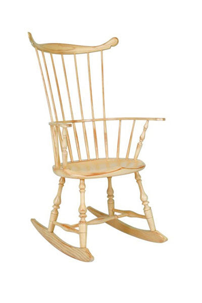 Comb Back Rocker | Indoor Farmhouse Modern Comb Back Rocking Chair