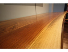 Load image into Gallery viewer, Walnut Live Edge Side Table | Rustic Live Edge + Metal Base Sideboard
